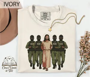 Comfort Colors® Jesus Arrested Parody Anti ICE T-shirt, Anti Tr^mp Ice Shirt, Abolish ICE Tee, Human Rights Activist, Activism Apparel, Protest Tr^mp