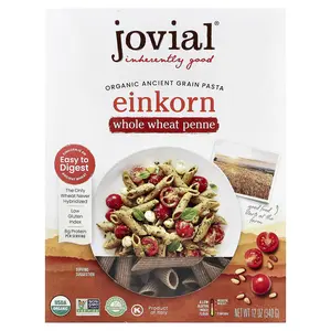 Jovial Organic Ancient Grain Pasta, Einkorn Whole Wheat Penne, 12 oz (340 g)