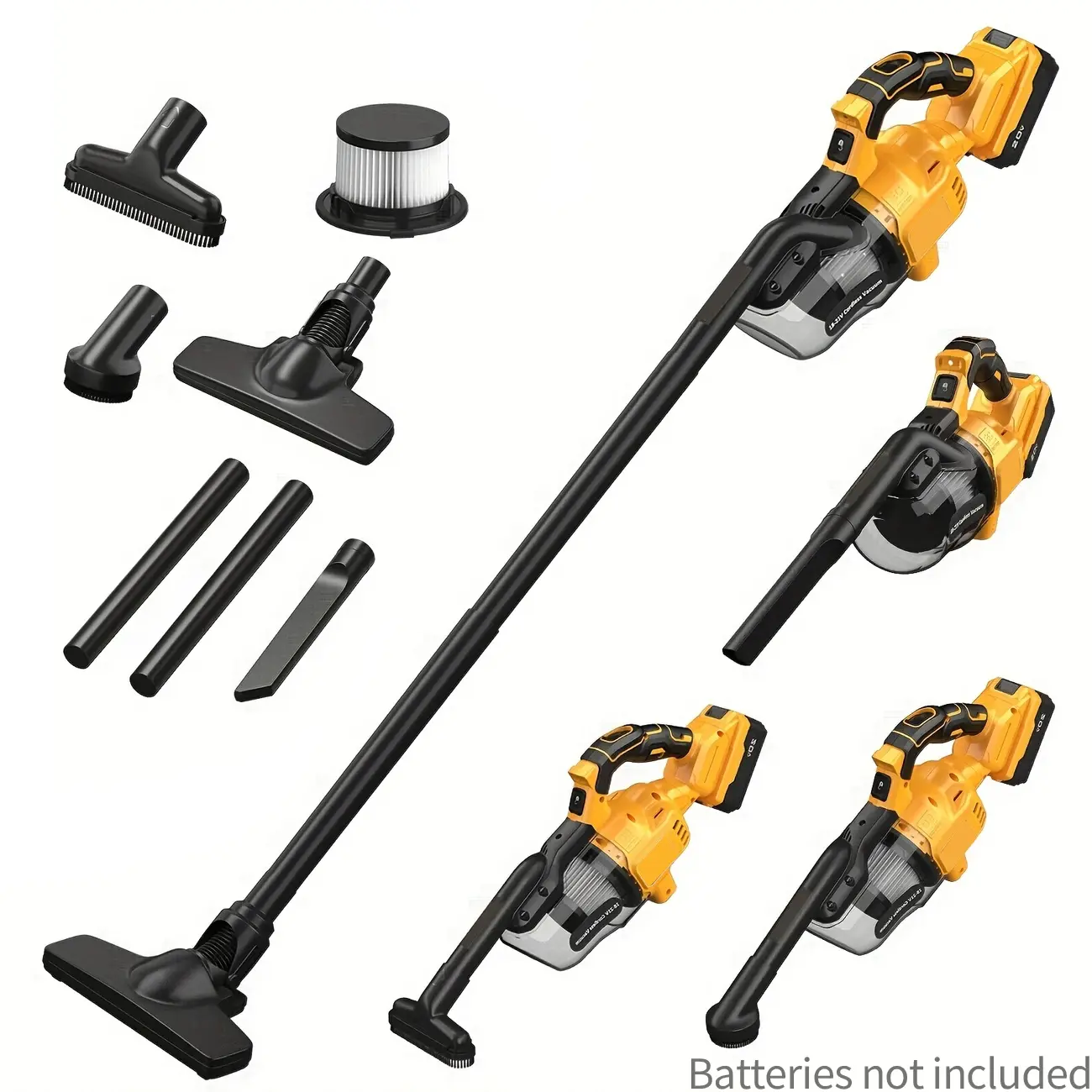 Vacuum Cleaner For Dewalt 20V Battery, 5 In 1 Handheld Electric Vacuum With Washable Hepa Filter，Portable Hand Vacuum,50CFM 100AW Cordless Vacuum For Floor, Carpet, Car(Battery Not Included)