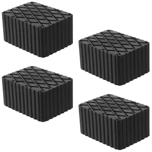 4 Pack Solid Rubber Auto Lift Pads, Anti-Skid Lift Block Spacer Pad for Car Lifts, Jacks and Racks, 3500lbs Loading Capacity, 6-1/3" x 4-3/4" x 3"