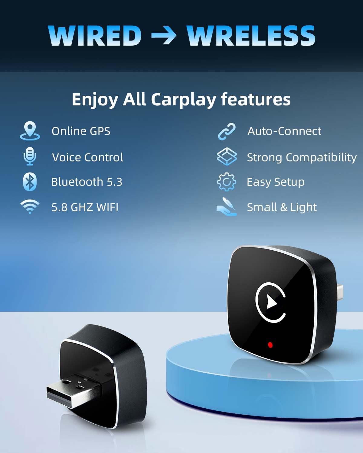 【YURNLV】2026 New Wireless CarPlay Adapter — iPhone & Android | Hands-Free Calling