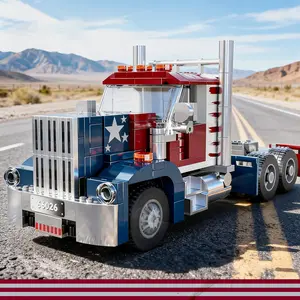 Aesthetic Heavy-Duty Truck Building Set - 10.6" Realistic Semi Truck Model, 420PCS/268PCS Truck Toy Building Blocks, Creative Construction Decor Set,Gift for Men & Teens