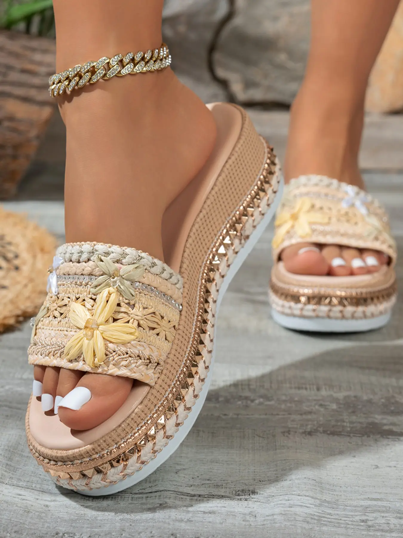 Women's Summer Flat Sandals, Comfortable Thick Sole Fashion Flip Flops, Casual Footwear for Daily Wear, Stylish & Lightweight Design, Strappy Summer Sandals, Flat Slide Sandals