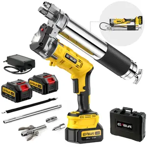 GEVEELIFE Electric Grease Gun -2026 Upgraded 2-in-1 Design with 2×4000mAh Batteries, Fast Charger & 90° Swivel Coupler, 12,000 PSI - Works with Bulk & Cartridge Grease for Farm, Truck, Construction