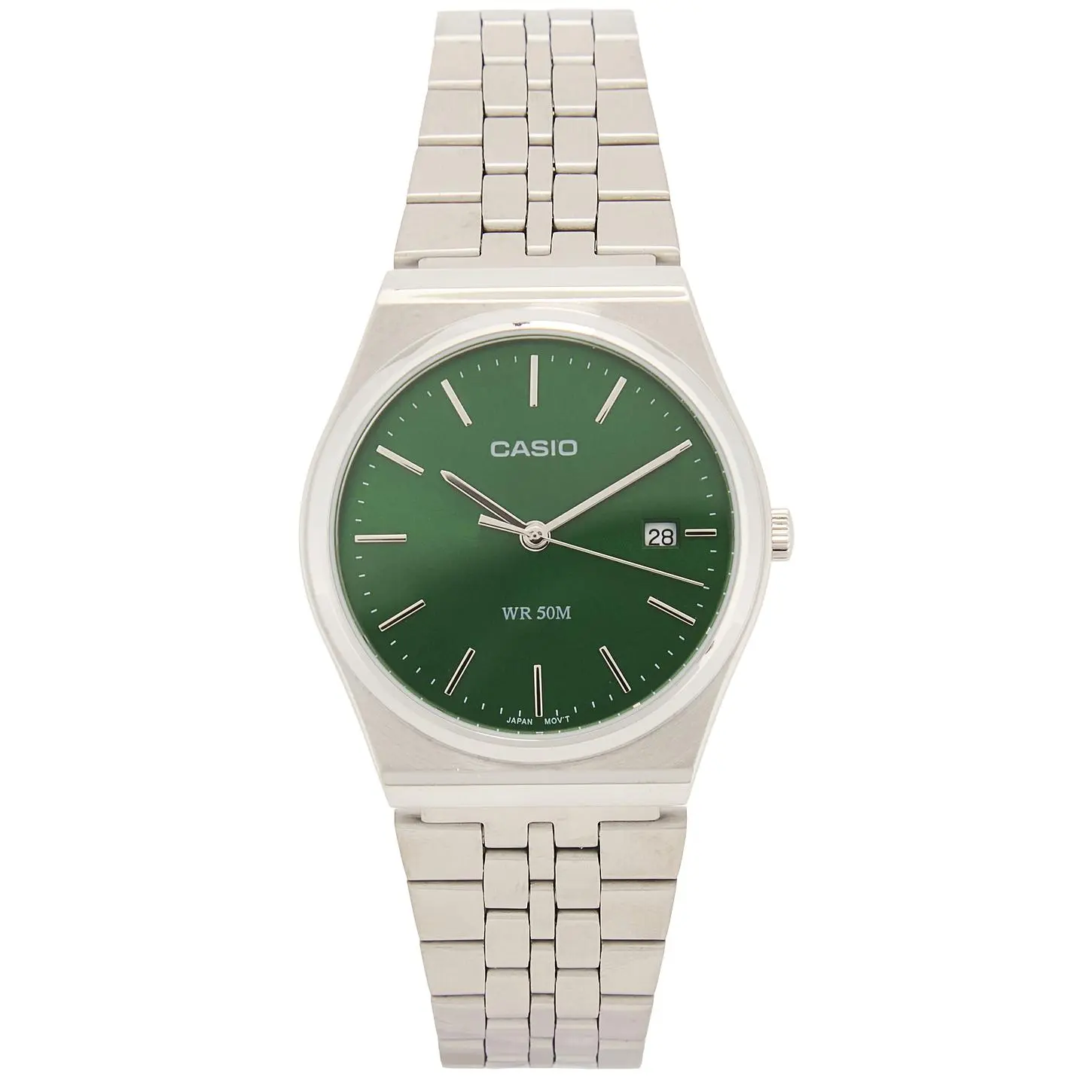 Casio MTPB145 Series Watch in Silver & Green Casio MTPB145 Series Watch in Silver & Green