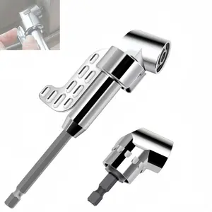 2Pcs 105 Degree Right Angle Drill Adapter Hex Shank Screwdriver Angled Bit Holder Power Drill Tool 2026 Upgraded Right Angle Head Drill Attachment with Multi-function Bend Screwdriver Bit, Corner Tool Screw Hub, Drill Bit Adapter for Tight Spaces