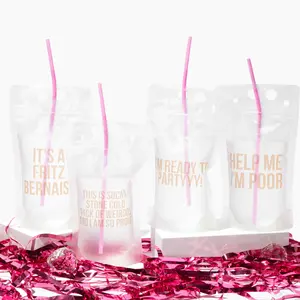 Matte Gold Bridesmaids–Inspired Drink Pouches | Bachelorette Party Cups
