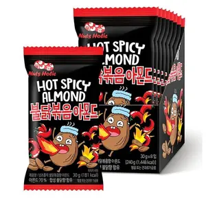 Korean Food Hot and Spicy Almonds Crunchy Snack Fiery and Savory Almond Nuts 1.05 oz x 8 Pack (8.5 oz)