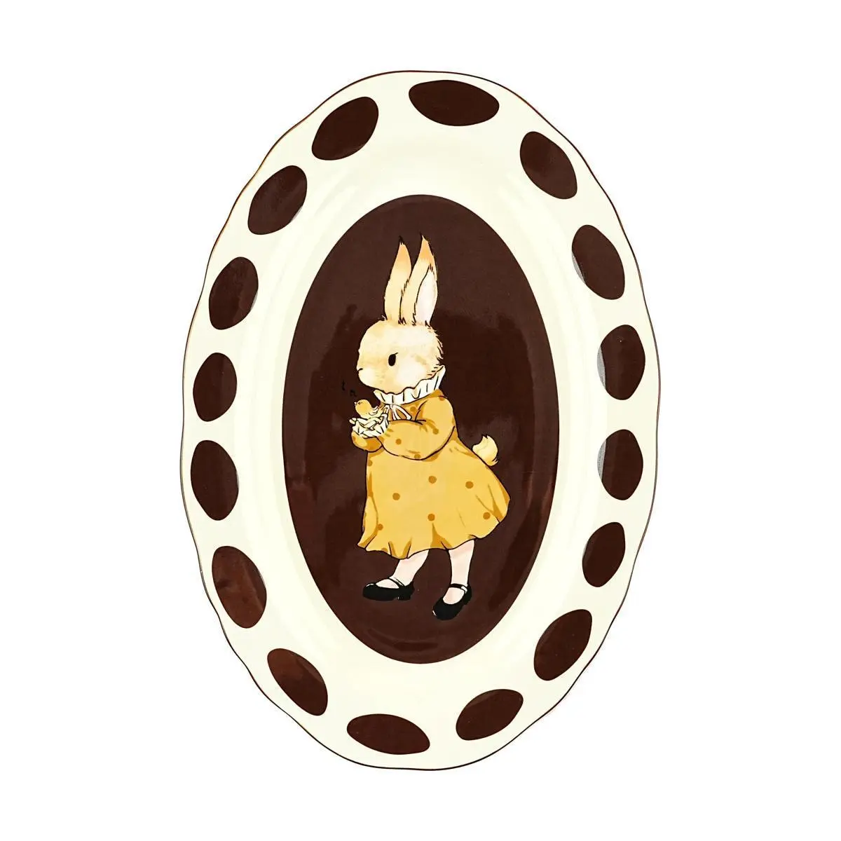MDZF Hera Rabbit Original Retro Ceramic Dinner Plate - 12 Inch Vintage Fish Platter for Serving