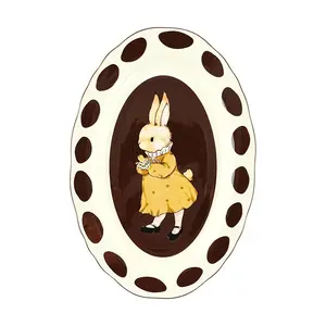 MDZF Hera Rabbit Original Retro Ceramic Dinner Plate - 12 Inch Vintage Fish Platter for Serving