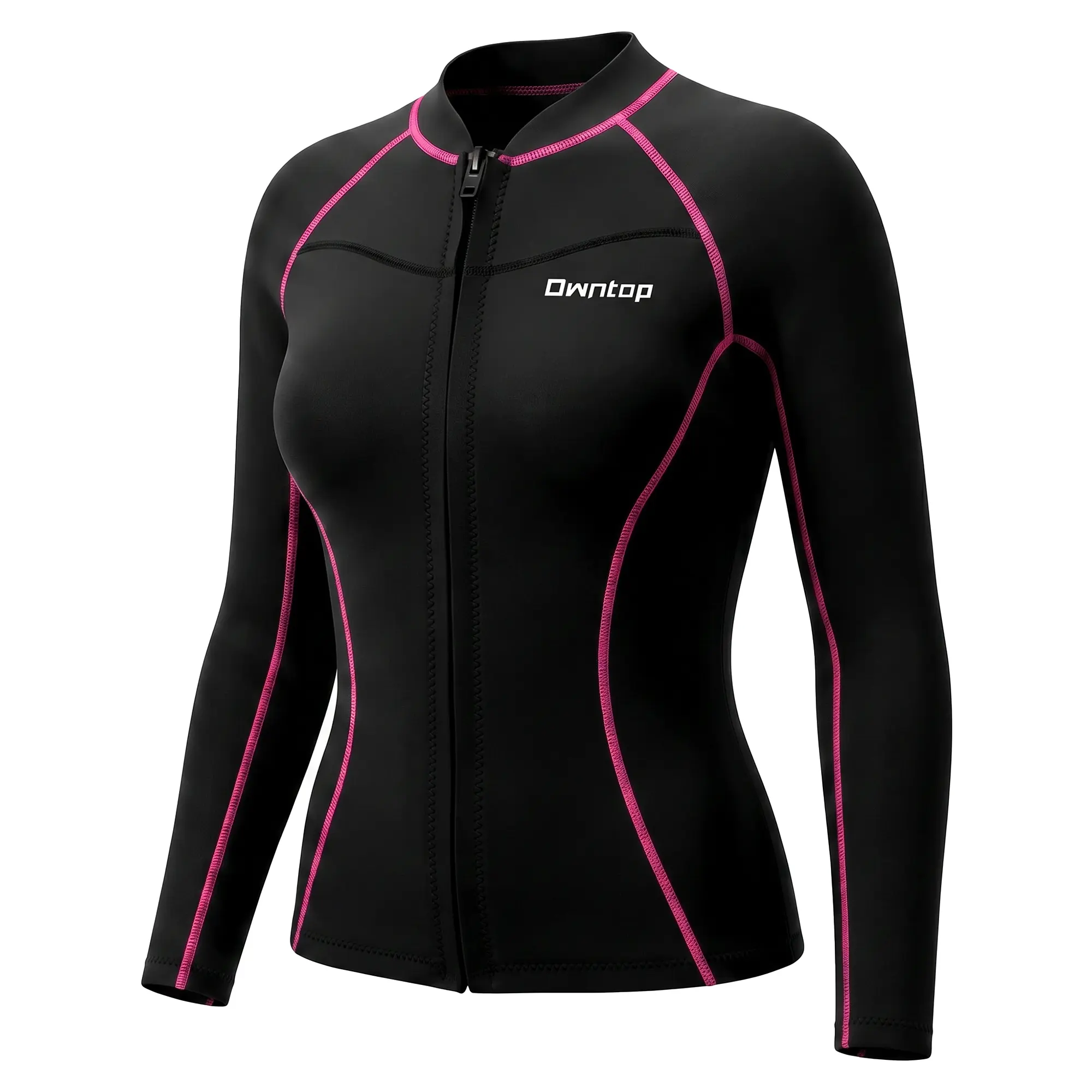 Owntop 2mm Wetsuit Top Women - Front Zip Thermal Swim Shirt