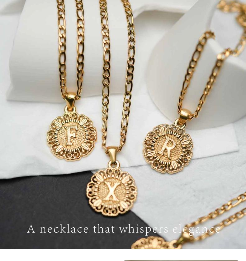 GGIRL Initial Pendant Necklace 26-letter during necklace 18K Gold Plated female clavile neck chain male accessories Fashion Jewelry Gift for Holiday Haul Christmas Birthdays Anniversaries