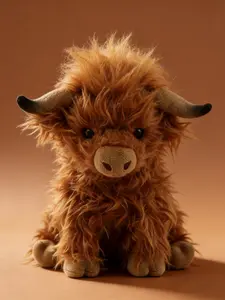 Summer Highland Cow Plush Toy,Simulation Stuffed Toy,Fluffy Toy,Animals Decoration Toy,Cute Stocking Stuffers,Home Decorative Ornament Toy, Best Gifts, Birthday Gift.