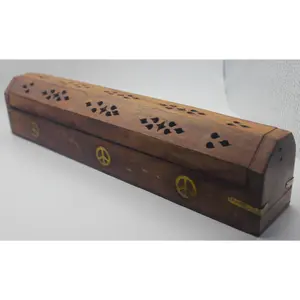 Coffin Incense Burner with Hidden Compartment