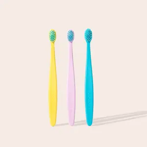 COCOLAB Kids Cocobrush 3-Pack, Ultra Soft, Multi-Layered Bristles, Dentist-Designed Toothbrushes, Eco-Friendly Handle
