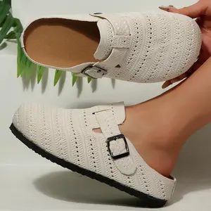 Women's Sandals Mules Soft Stretchy Knit Clogs Cushioned Insole for All-Day Wear Springfresh