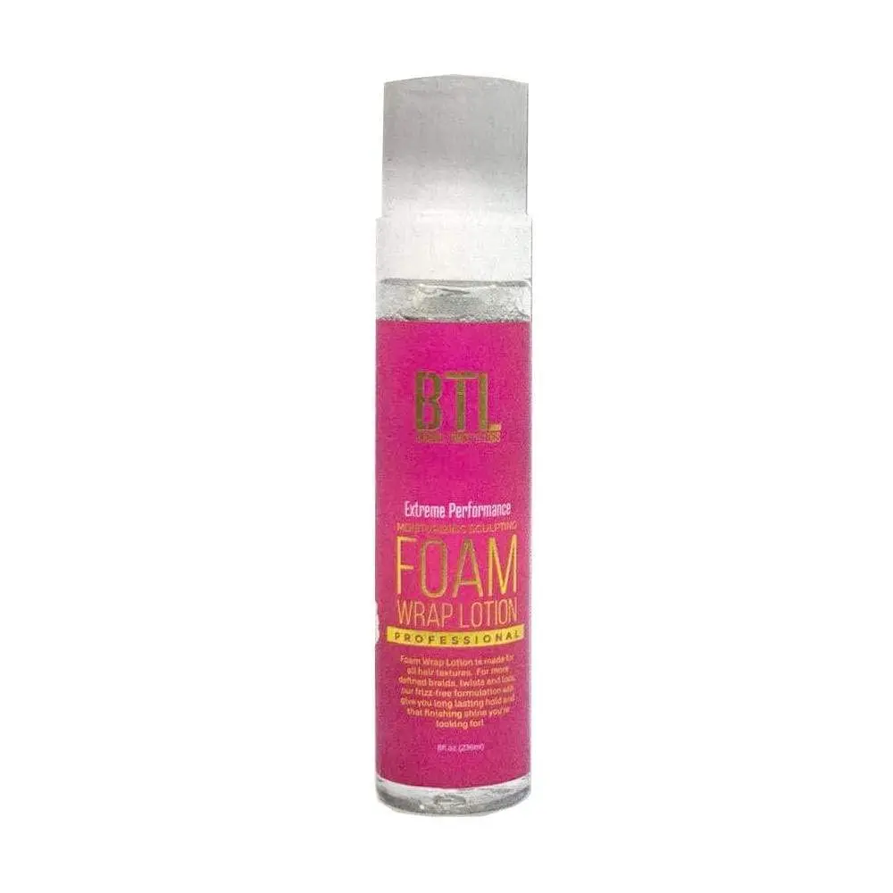 BTL Professional Extreme Foam Lotion - 8oz Unscented Haircare Mousse, Moisturizing, Frizz-Free Hold, Smooth Finish, Glossy Shine, for All Hair Types, Braids/Twists, Unisex