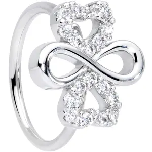 20G 5/16 Clear Gem Heart Shamrock St Patricks Day Nose Hoop