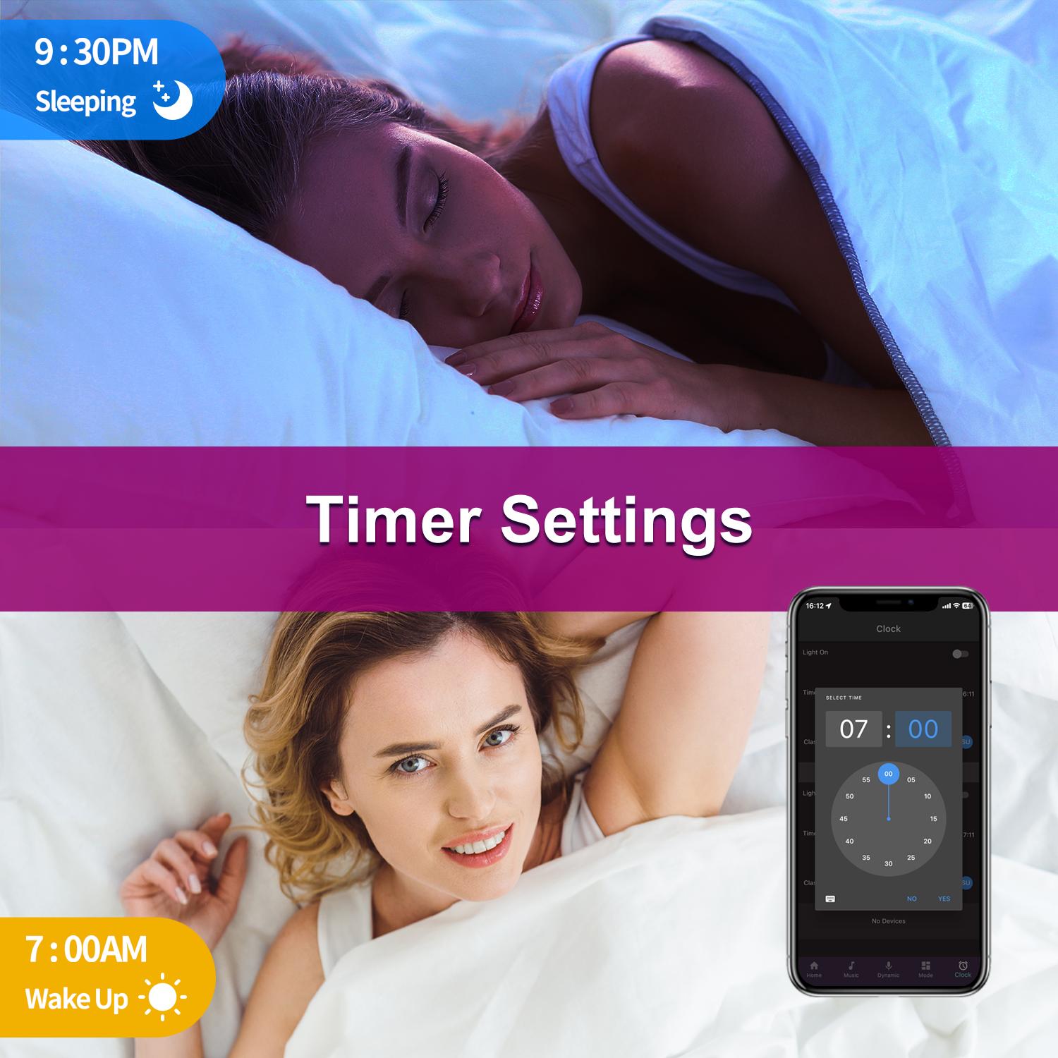RGB Smart LED Light Strips with App & Remote Control, Music Sync Color Changing, for Bedroom, College Dorm Room Decor, Cool Stuff for Room, Indoor Home Improvement Lighting, Lights For Bedroom