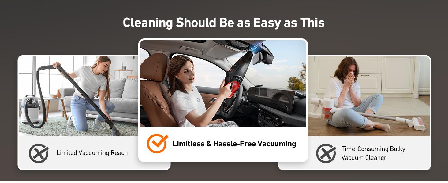 AstroAI Compact Car Vacuum with 12V DC Power,16.4 Ft Cigarette Lighter Cord,LED Light,7500 PA of Suction, Powerful Motor,with 3 nozzles and 5-meter cord AstroAI Compact Car Vacuum with 12V DC Power,16.4 Ft Cigarette Lighter Cord,LED Light,7500 PA of Suction, Powerful Motor,with 3 nozzles and 5-meter cord