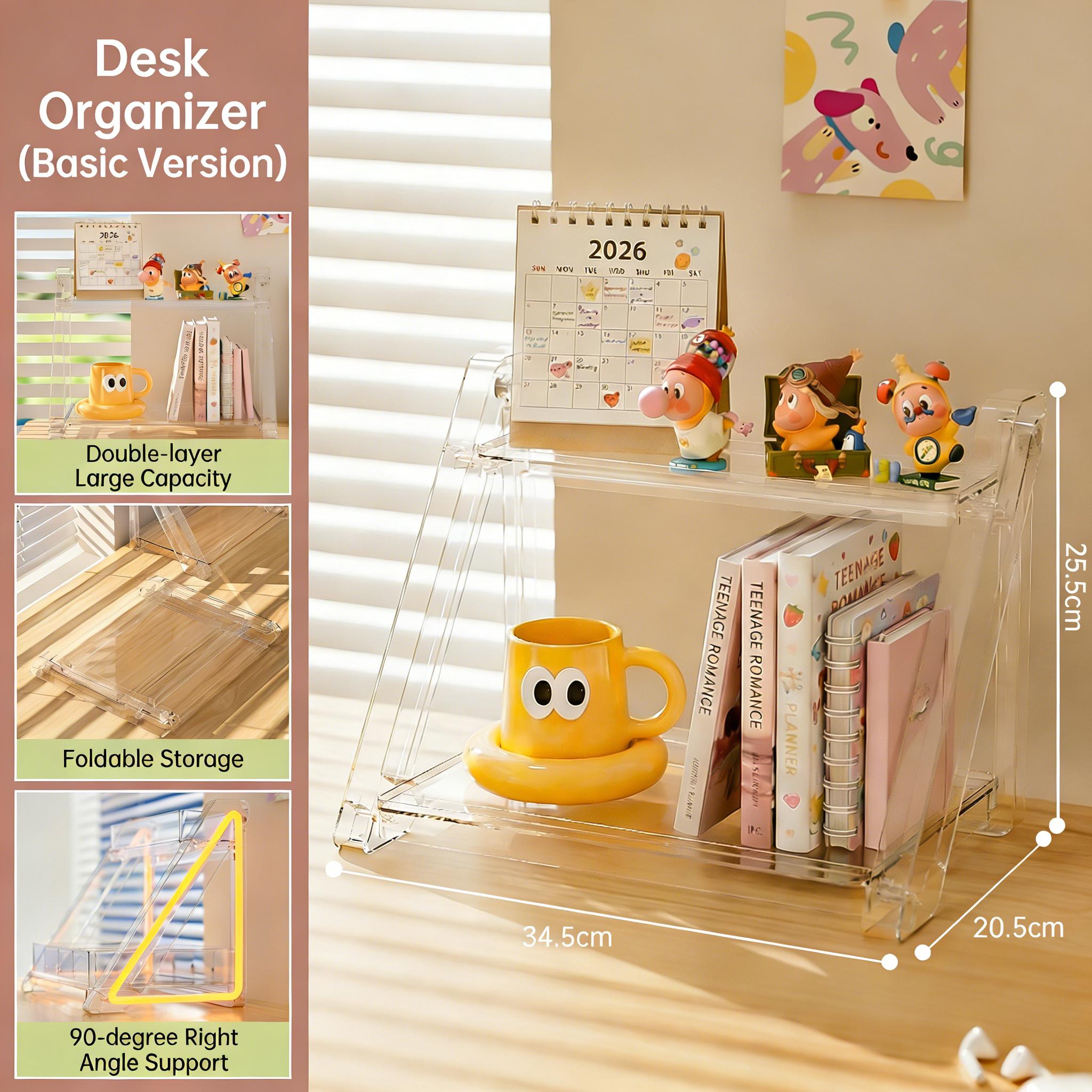 UFORU Folding Desktop Storage Rack,Easy Fold Desktop Storage Stand – Perfect for Stationery & Small Items,No Assembly Foldable Desktop Rack – Keep Your Desk Clean & Tidy, Must-Have Desk Organizer! Foldable Storage Shelf for Home & Office UFORU Folding Desktop Storage Rack,Easy Fold Desktop Storage Stand – Perfect for Stationery & Small Items,No Assembly Foldable Desktop Rack – Keep Your Desk Clean & Tidy, Must-Have Desk Organizer! Foldable Storage Shelf for Home & Office