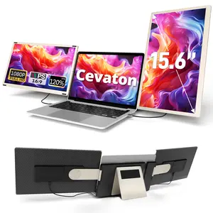【WeeklyDeals】Cevaton Dual Portable Monitor 15.6" FHD 1080P IPS Screens(It's Not a Computer), Flexible Extended Laptop Screen Extender, Build-in Stand And Dual Speakers, External Display For Laptop-Please note the list of incompatible models