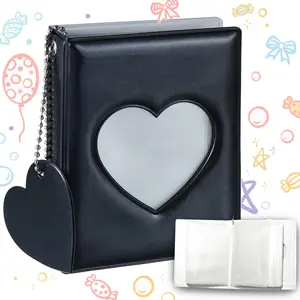 Small Photo Album Book with 32 Pockets, 3" Mini Pockets Photo Card Album, Kpop Photo Protector Sleeves for Home & Office & School, Gift Organizer