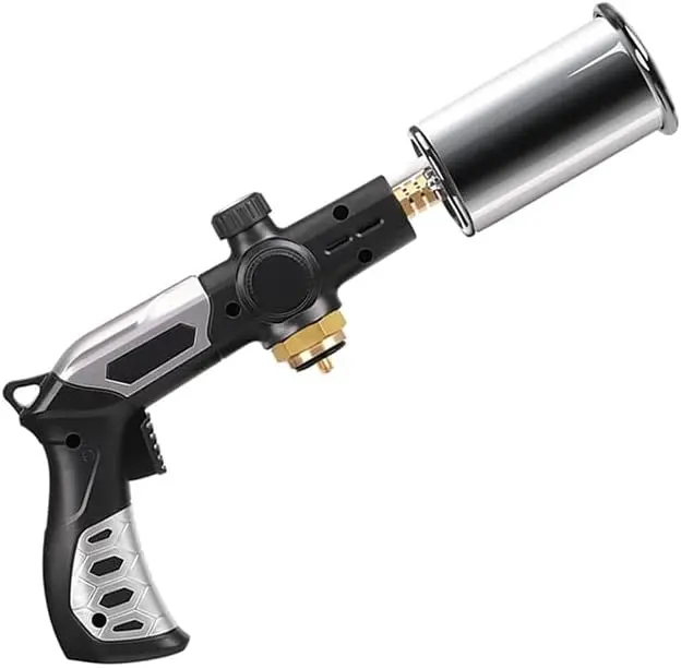 Propane Torch,High-Temp Propane Torch with Instant Ignition – 1800°C Adjustable Flame for BBQ, Grilling, Charcoal Lighting, DIY & Outdoor Cooking(Butane Gas Not Included) (Works with Butane) Temperature Lighter