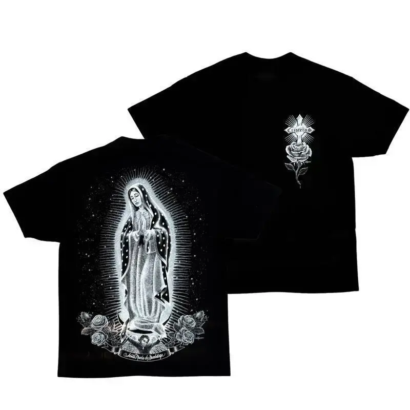 [Graphic Tee] Chicano Mexico Mom Virgin Mary Shirt Mens Black Mexican Jesus Christ God Vintage Graphic Tee Good Style Design graphic  tee