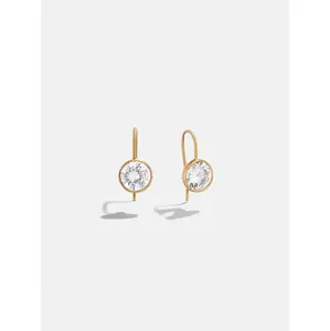 Fallon 14K Gold Bezel Earrings - 10MM Stone