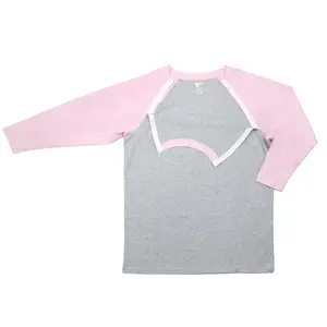 Pink Adult Raglan Chemo Port Access Tee Shirt