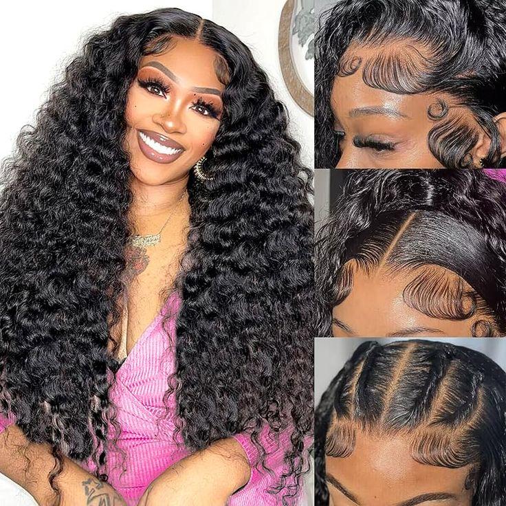 Bling Hair Water Wave 13x6 HD Lace Frontal Wig 30 32 Inch Transparent Lace Wig 13x4 13x6  Deep Wave Lace Frontal Human Hair Wigs For Women