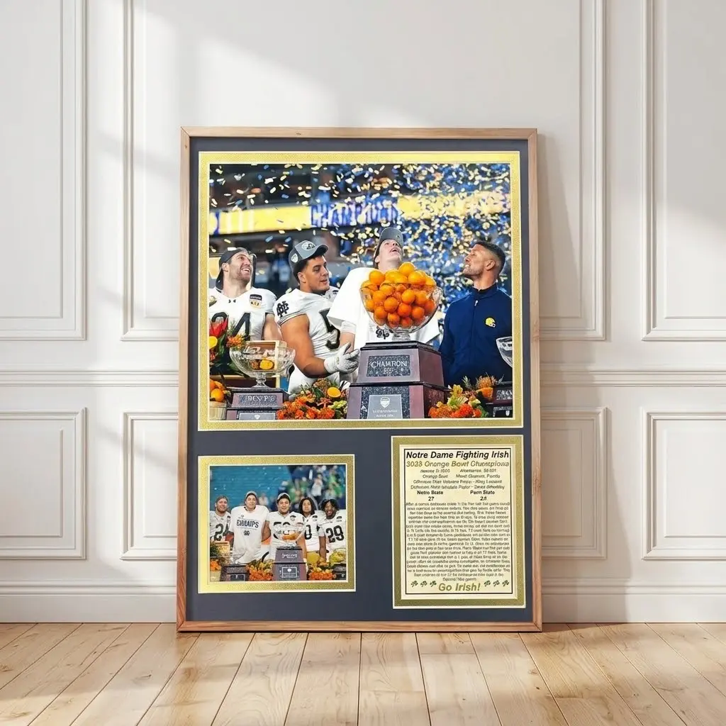 2025 Orange Bowl Champs Notre Dame Photo Collage, Elegant Home Decor Unframed Print