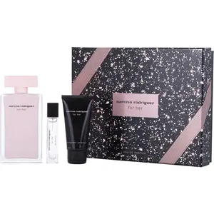 Narciso Rodriguez Set-Eau De Parfum Spray 3.3 Oz & Body Lotion 1.6 Oz & Eau De Parfum Spray 0.33 Oz Mini For Women