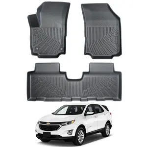 Canvcle All Weather Car Floor Mats for 2018-2024 Chevy Chevrolet Equinox/GMC Terrain /Terrain Denali TPE Material Waterproof Heavy Duty Anti-Slip Protection