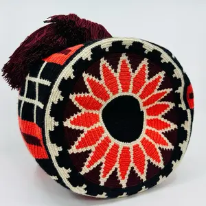 Handmade Vibrant Plaid Bucket Bag with Tassels - Perfect for Everyday Use