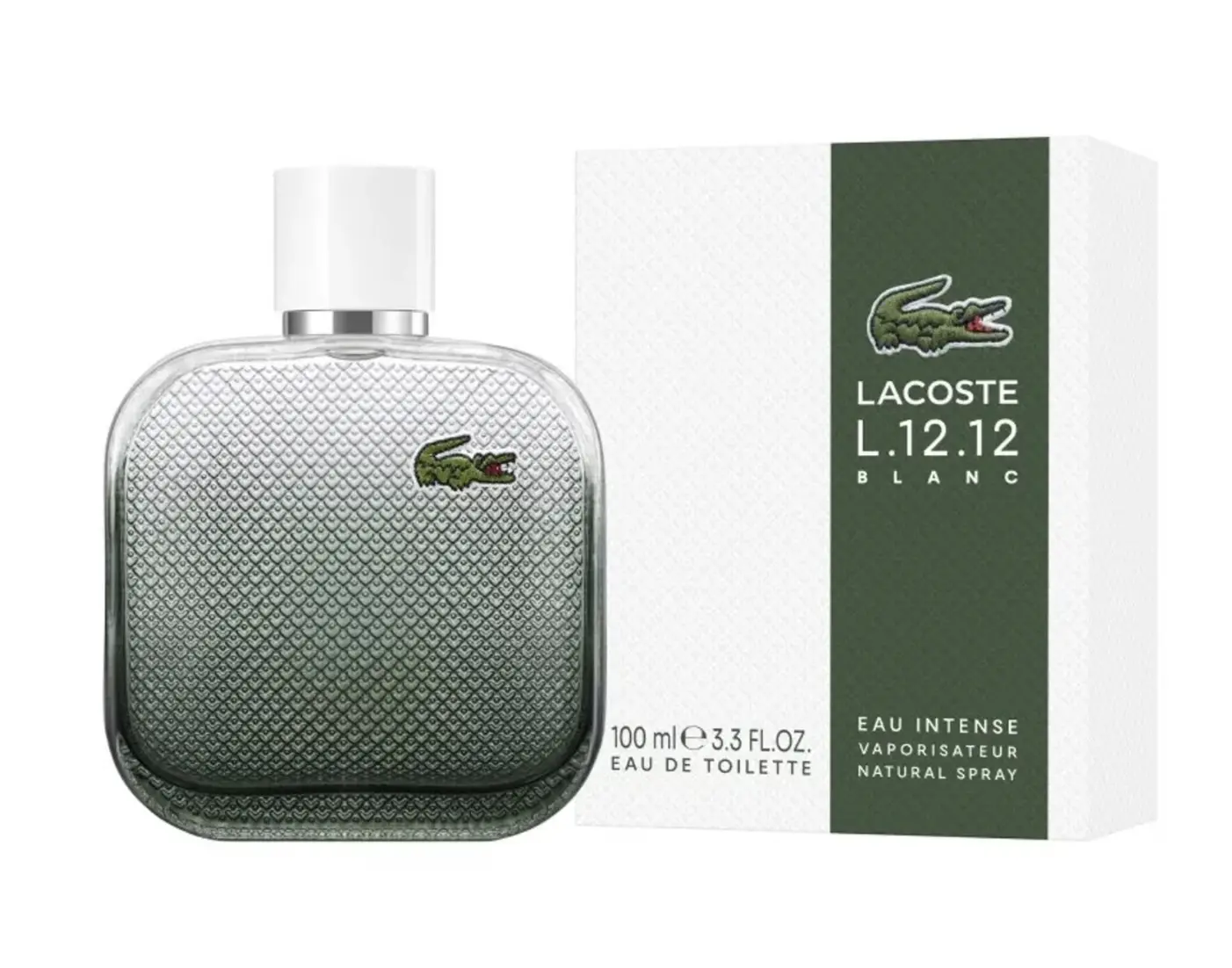 Lacoste L.12.12 Blanc Eau Intense Eau de Toilette for Men, Refreshing Woody-Spicy Fragrance with a Clean Laundry Scent and Sandalwood Base, 100ml, All Day Fragrance, Cologne Fragrance Spray
