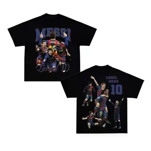 Lionel Messi Vintage Barcelona #10 Graphic Tee – Retro Soccer Legend Shirt, GOAT Lionel Messi Football Fan T-Shirt, Barca Football Lover Streetwear Gift