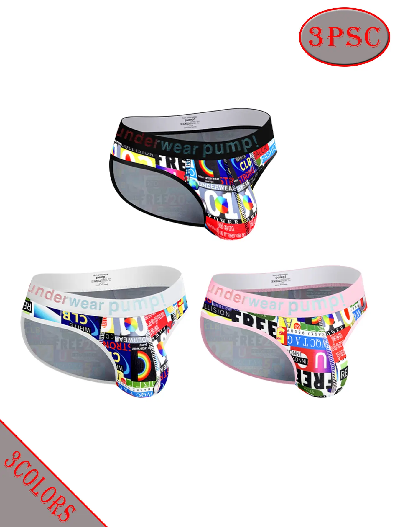 Men's 3-Pack Foldable Graphic Graffiti Street Style Seamless Boxer Shorts - Low Waist, Hip-Lifting, Assorted Print, 60/35/5 Nylon-Cotton, Breathable Sculpting Underwear for Gym, Beach - Chinese New Year, Easter, Valentine's Day Gifts sohochic