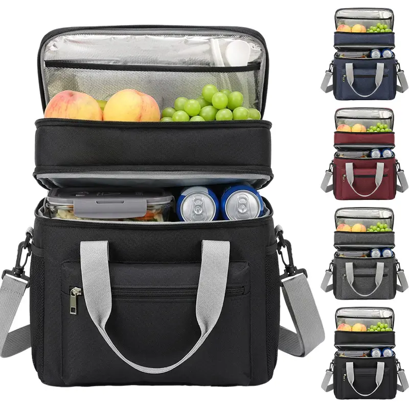 Leakproof Insulated Lunch Bag, Double Layer Cooler Tote with Shoulder Strap，Large Capacity Insulated Cooler Tote for Women & Men,back to school,back to school haul