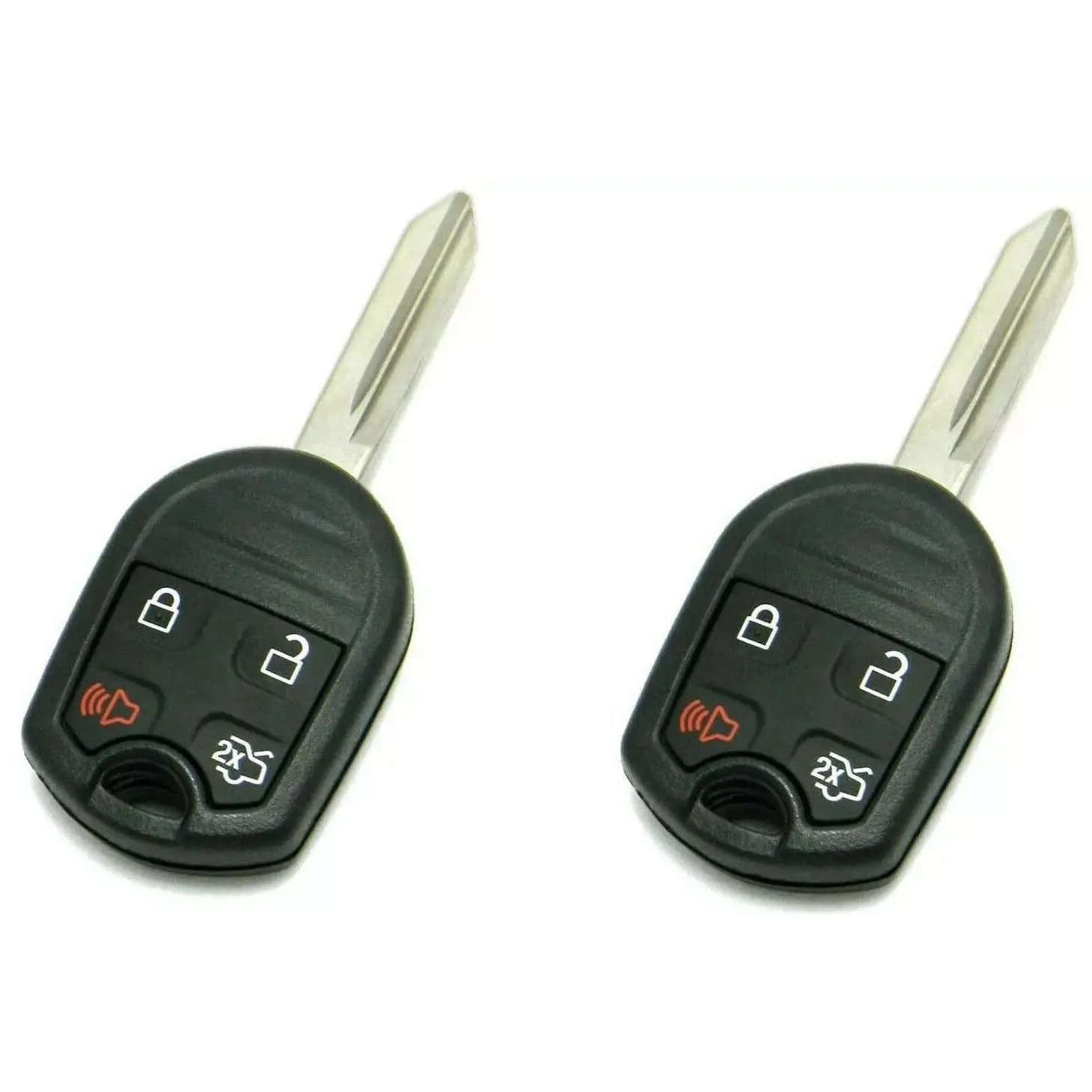 Set of Two 4 Button Remote Keyless Entry Key Shell Replacement for Ford Edge, Escape, Expedition, Explorer, Five Hundred, Flex, Focus, Fusion, Mustang, Taurus 2006-2019 FCCID: CWTWB1U793