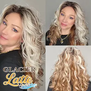 SUNNYMAY New Style Water Wave | Glacier Latte X | New Packaging 13x4 Lace Front Synthetic Fiber Wig Nordic Style Hairline No Gel Design Low Density 120% Lace Frontal Glueless Frontal Honey Blonde Ash Blonde Wig