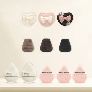 Momo's Workshop Exquisite Powder Puff Set -11 pcs、 Rose Puffs for Liquid & Cream Cosmetic Rubycell Material、Blush、、Foundation、 Mini makeup productsschool、Heart、Setting powder foundation、 Concealer、 Beauty、 Individually Packaged- Powderpuff