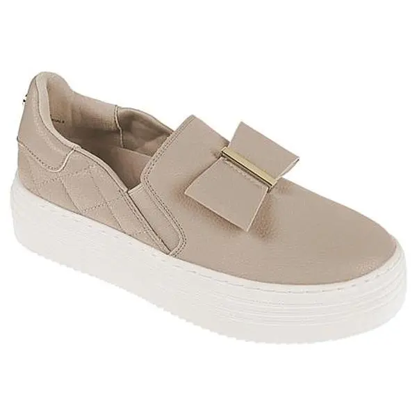 Joy Mangano Joy Luxe Slip-On Genuine Leather Bow Sneaker with Orthotic Insole