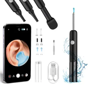 Bebird Wax Removal Tool with 1080P Earscope Camera 6LED Light Wireless WiFi Kit for Ear Nose Throat Examination Ear Cleaner with Camera and LED Light Otoscope for Clear Visuals and Accurate Examination（Black）