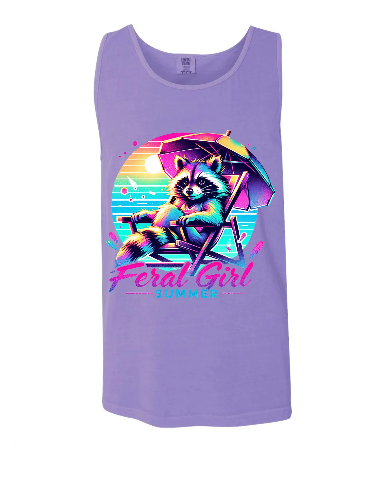 Feral girl  comfort color  tank top  Summer Tshirt Womenswear