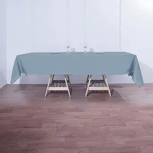 Polyester Rectangle Tablecloth 60"x102" Dusty Blue - Wrinkle-Resistant Finish