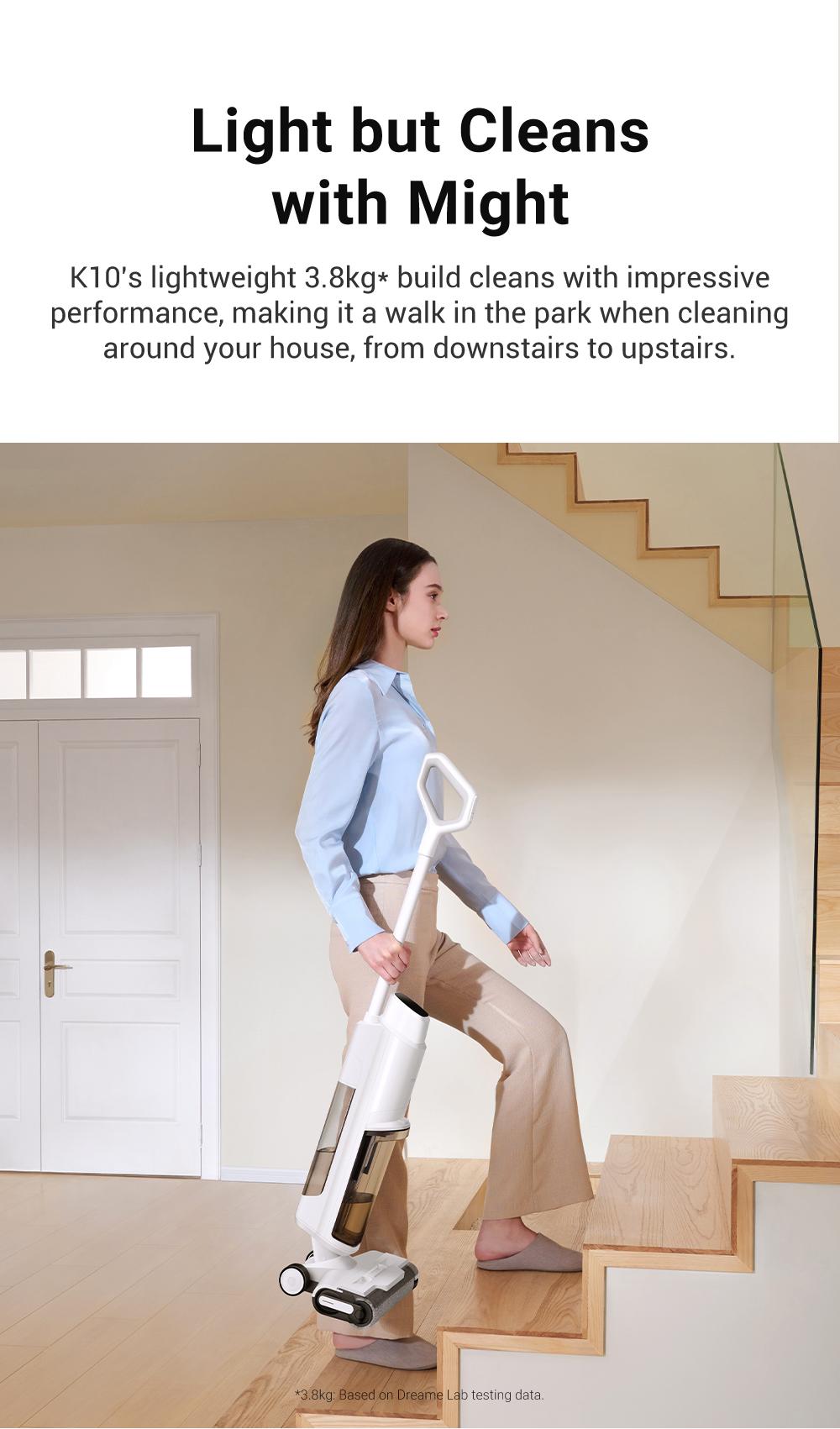 DREAME K10 Plus Vacuum Mop,  Wet Dry Vacuum Cleaner, Smart Floor Cleaner Cordless Vacuum and Mop for Hard Floors, 30min Seamless Cleaning, Cleans Itself, 540RPM Brush Darts through Dirt with Ease, Expressive Voice Prompts, Real-Time Interaction