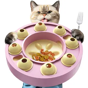 KADTC Cat Puzzle Toy for Cats Indoor, Slow Feeder Bowl for Fast Eaters, Interactive Kitten Enrichment Pink Toy