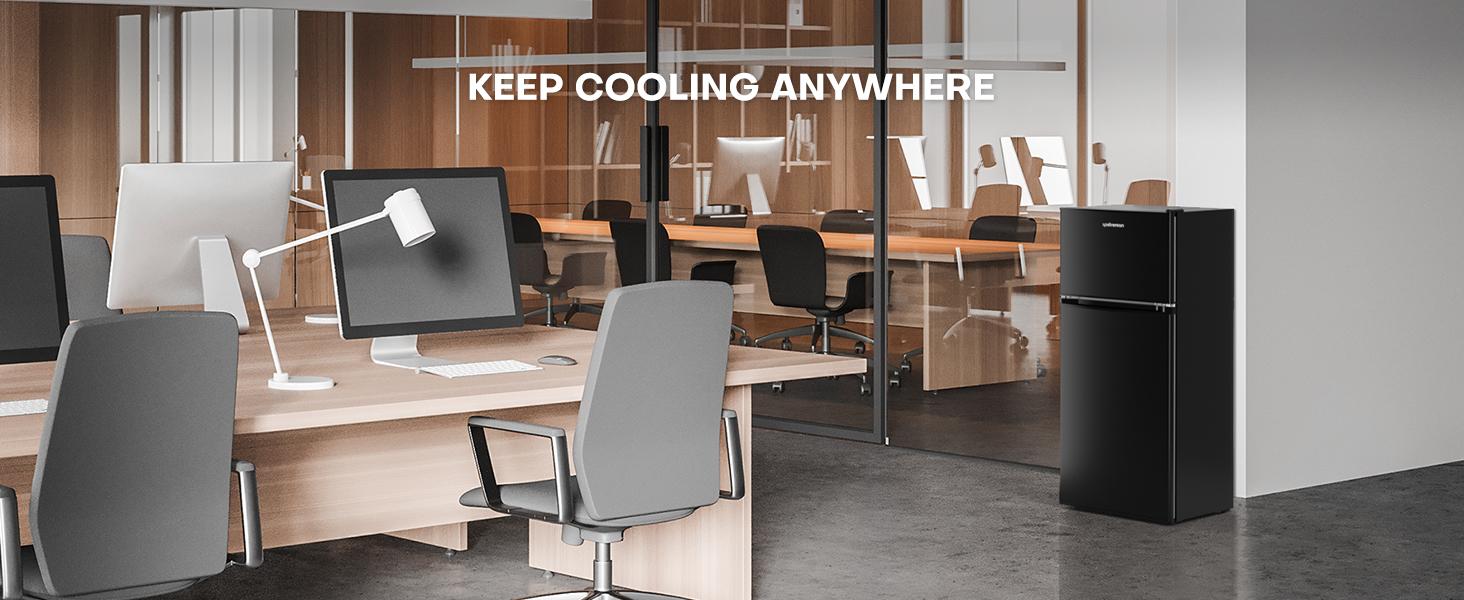 Upstreman mini fridges 4.0 Cu.Ft with Freezer Double Door Adjustable Thermostat Large Capacity Stainless Steel Energy Efficient Quiet Operation Upstreman mini fridges 4.0 Cu.Ft with Freezer Double Door Adjustable Thermostat Large Capacity Stainless Steel Energy Efficient Quiet Operation